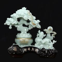 財源廣進發財樹貔貅擺件客廳玄關電視櫃裝飾品辦公室桌面開業禮品