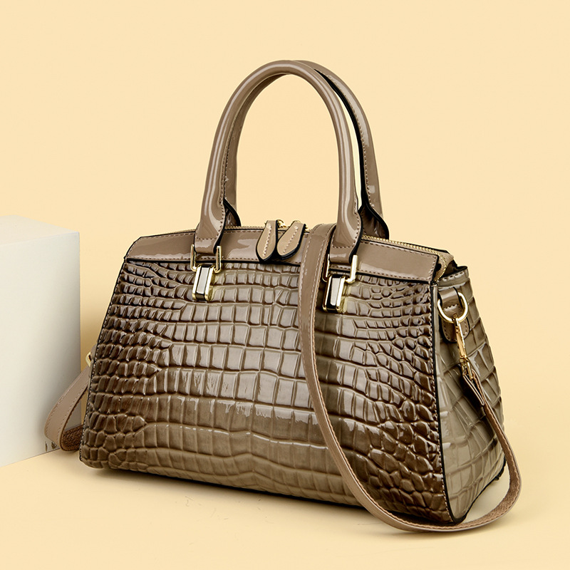 Big bag Boston Women's bag fashion light luxury middle-aged mother bag shoulder messenger handbag_voghion.com