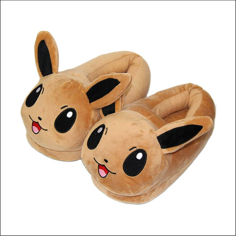 Мужские зимние плюшевые тапочки в стиле Иви (Eevee), кристально-мягкий ворс, единый размер 28×15×8 см