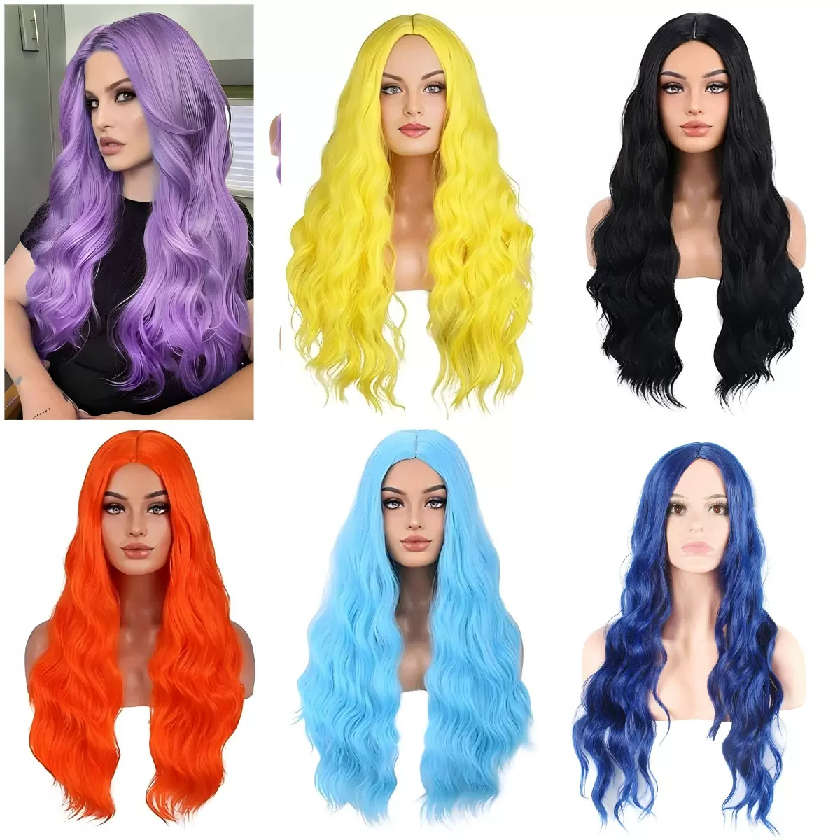 欧美时尚新款假发女大波浪长卷发 水波纹卷头套 义乌厂家现货批发