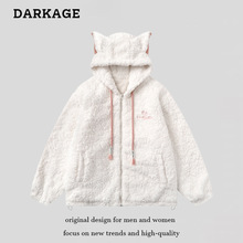 日系可爱猫耳甜美软糯奶fufu外套女2025年冬季新款羊羔绒加厚棉衣