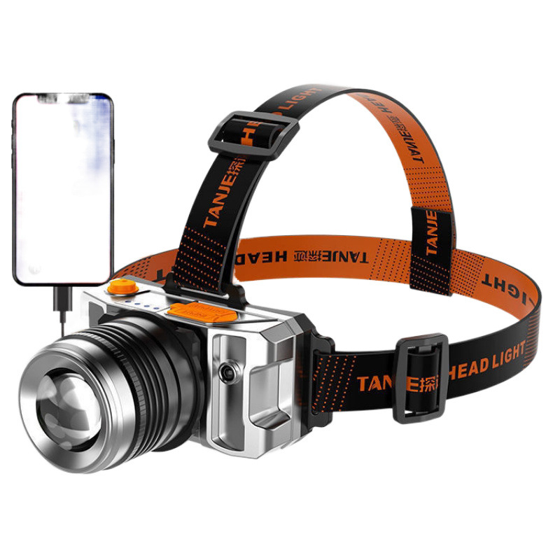 Faros LED, luz fuerte, recargable, de largo alcance, impermeable, hogar, súper brillante, pesca nocturna, luz de minero de inducción al aire libre image 5