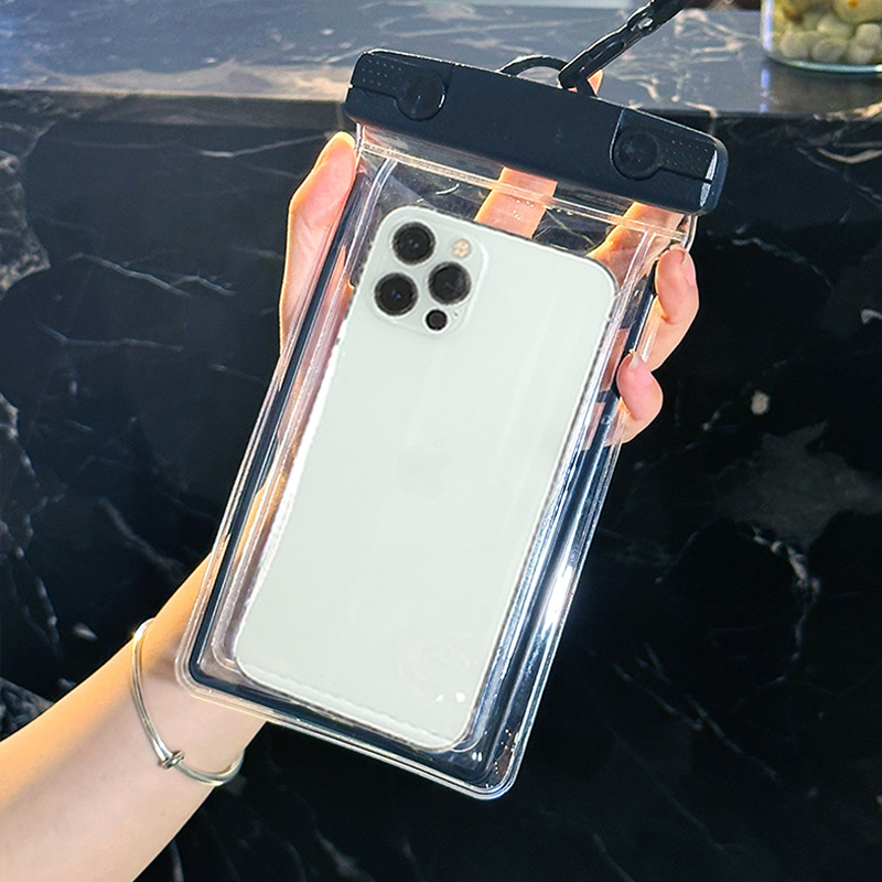Teléfono móvil simple bolsa impermeable pantalla táctil al por mayor mensajero cuello colgante luminoso natación universal buceo cubierta protectora al aire libre