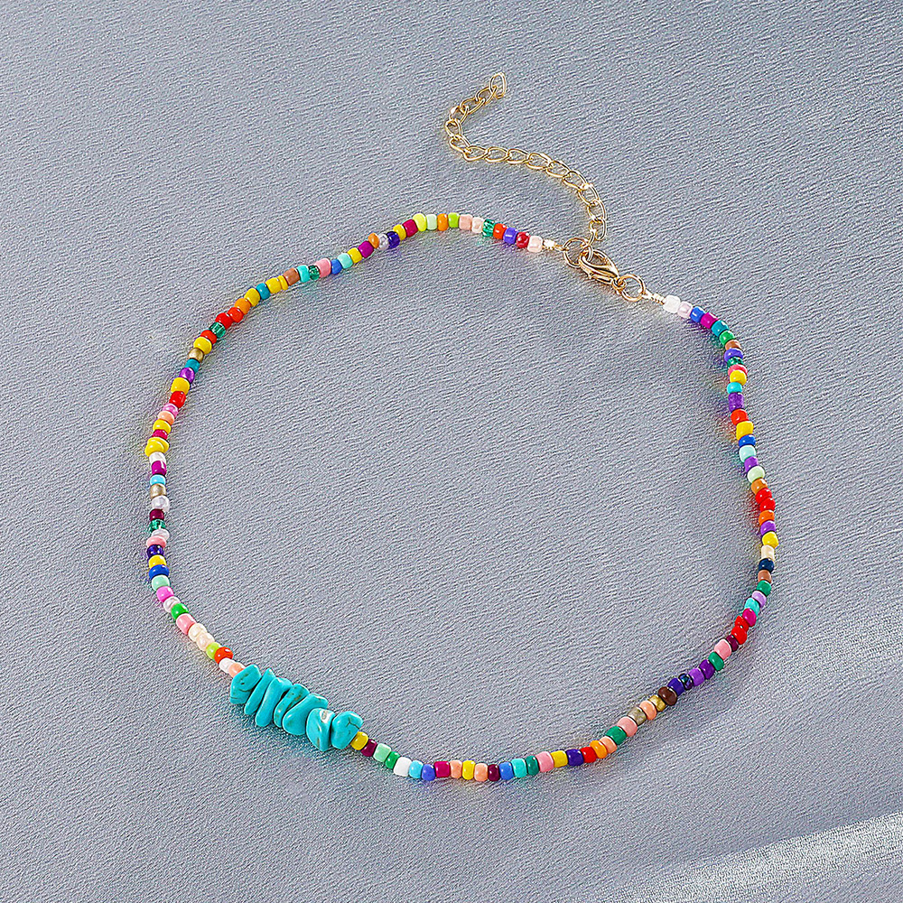 bohemian colorful beads turquoise short necklace wholesale Nihaojewelry