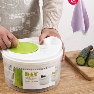 Salad Vegetable Dehydrator Household Draining and Drying Machine Fruit Manual Draining Basket Kitchen Tool Vegetable Washing Basin Artifact