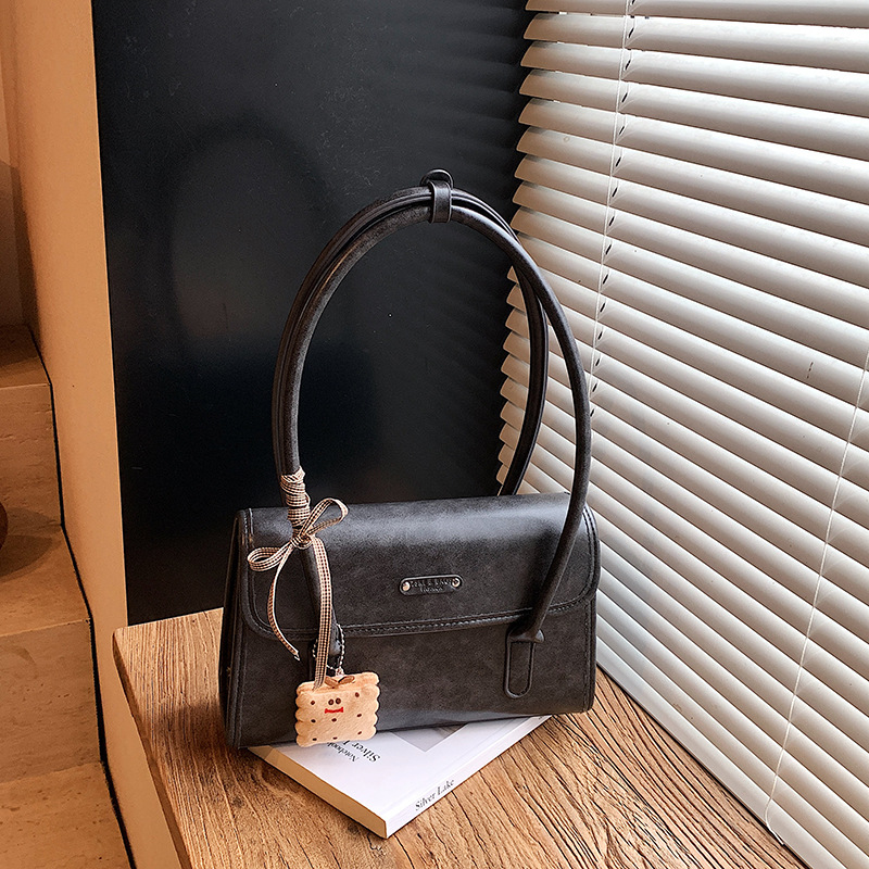 高颜值油蜡皮腋下包包女2025秋季新款大容量托特包小众通勤单肩包