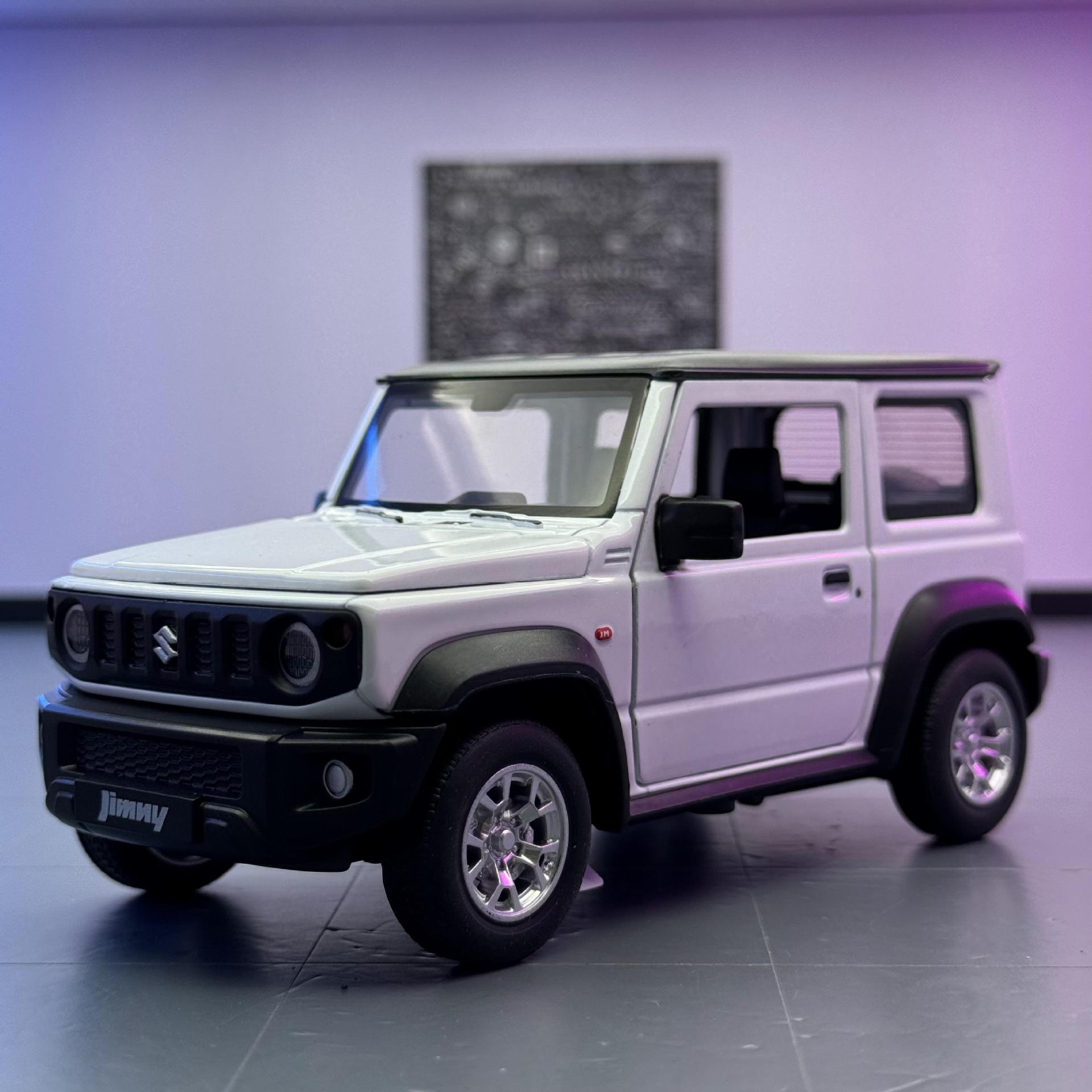 Modelo de coche de aleación Qiyi 1:24 Suzuki Jimny todoterreno con sonido y luz, modelo de efecto de sonido de coche de juguete