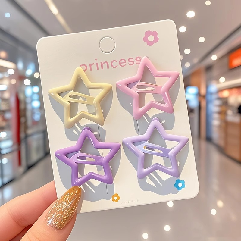 Niños estrellas clip para el cabello mujeres 2025 nuevo bebé clip BB cabello roto no lesiones clip para el cabello lateral ceja clip para la cabeza