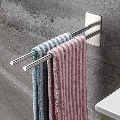 Foreign trade hole-free towel rack 304 stainless steel towel bar Amazon kitchen towel bar bathroom towel hanger
