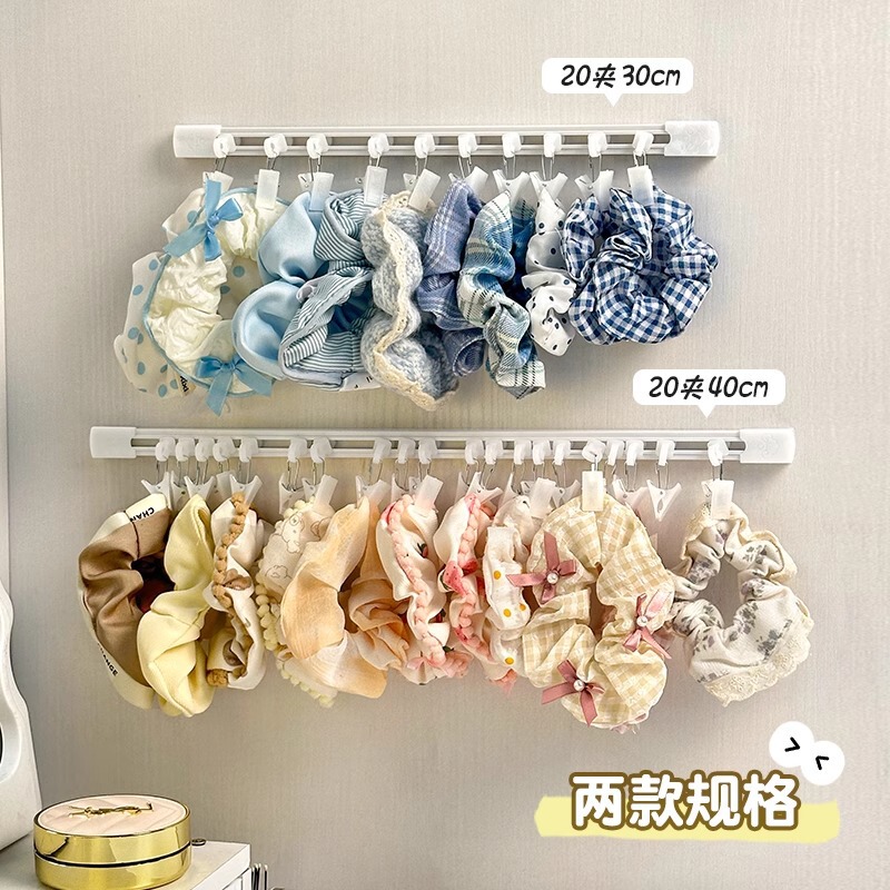大腸ヘアゴム収納加工品、ヘアアクセサリー収納ロッド、穴あけ不要、壁掛け壁クリップ、角タオル、ヘアロープディスプレイスタンド|undefined