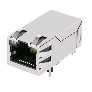 厂家供应RJ45连接器JK0-0016NL带灯带弹1x1千兆滤波器网口插座