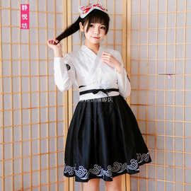 夏装短袖暗黑和服装和风软妹服仙鹤浴衣连衣裙外套