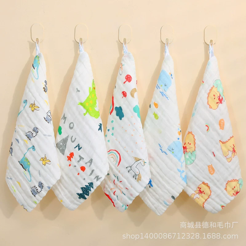 Шесть слоев марли, хлопчатобумажное маленькое квадратное полотенце для новорожденных, детское полотенце для мытья лица, маленькое полотенце для кормления, носовой платок оптом