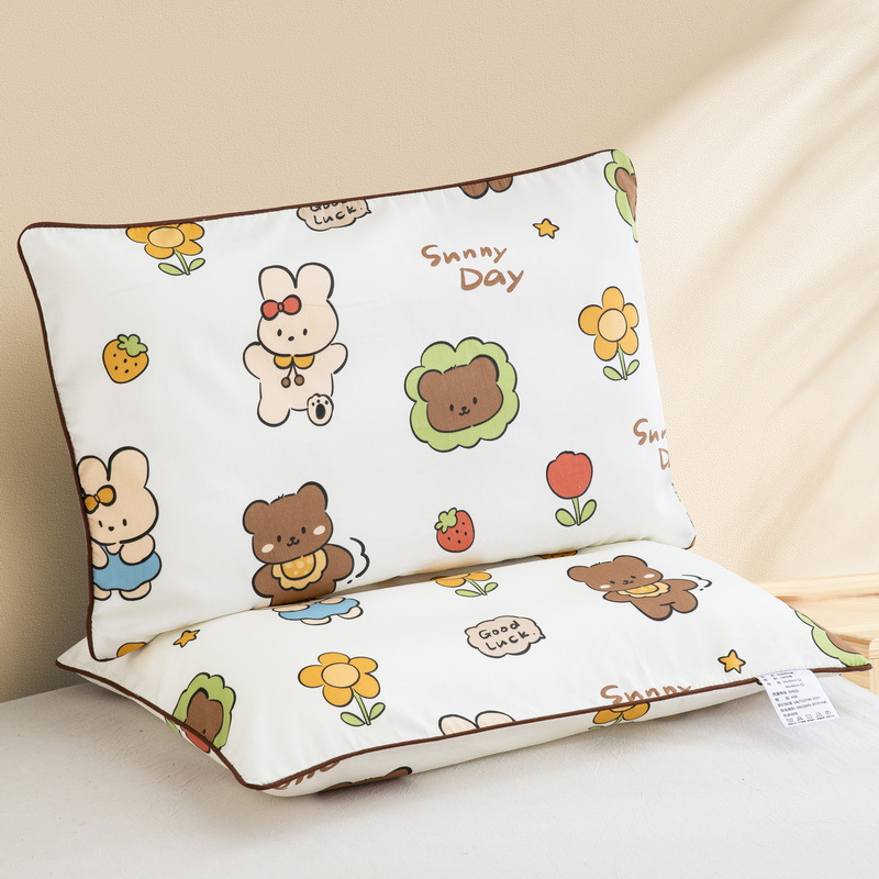 Almohada para niños de jardín de infantes AB cara Almohada de terciopelo de guisantes de algodón Almohada de almohada desmontable para niños de uno a diez años