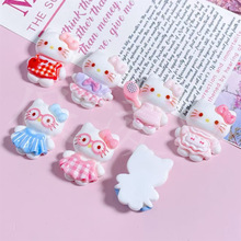 卡通变装裙子猫咪可爱diy饰品配件奶油胶树脂小配件洞洞鞋扣材料