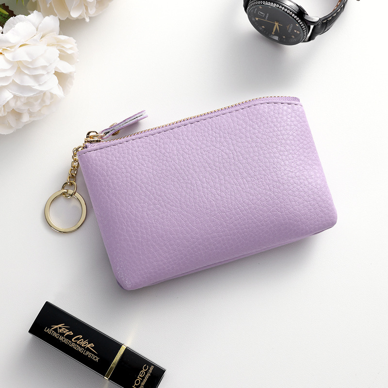 Monedas de cremallera de llave compacta, bolso de cambio de mujer, bolso de cambio de mamá, bolso de almacenamiento delgado mini bolso de cambio