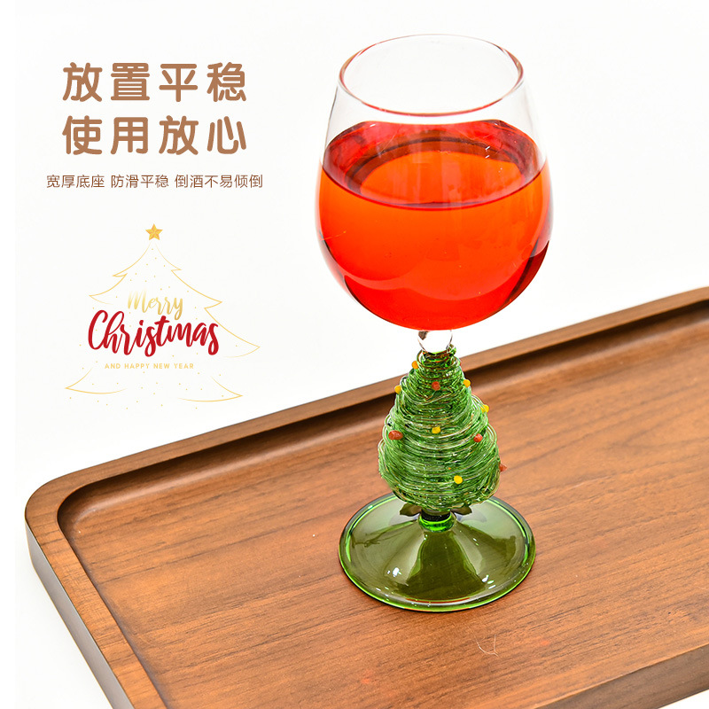 Regalo de Navidad vidrio árbol de Navidad copa de vino copa de champán creativo Año Nuevo copa de Navidad copa de vino
