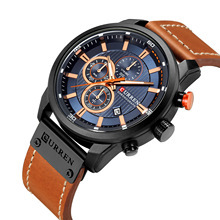 Curren Curren 8291 Belt Men's Watch Multi-Function Six-Pin Calendar Watch Student Watch Large Dial