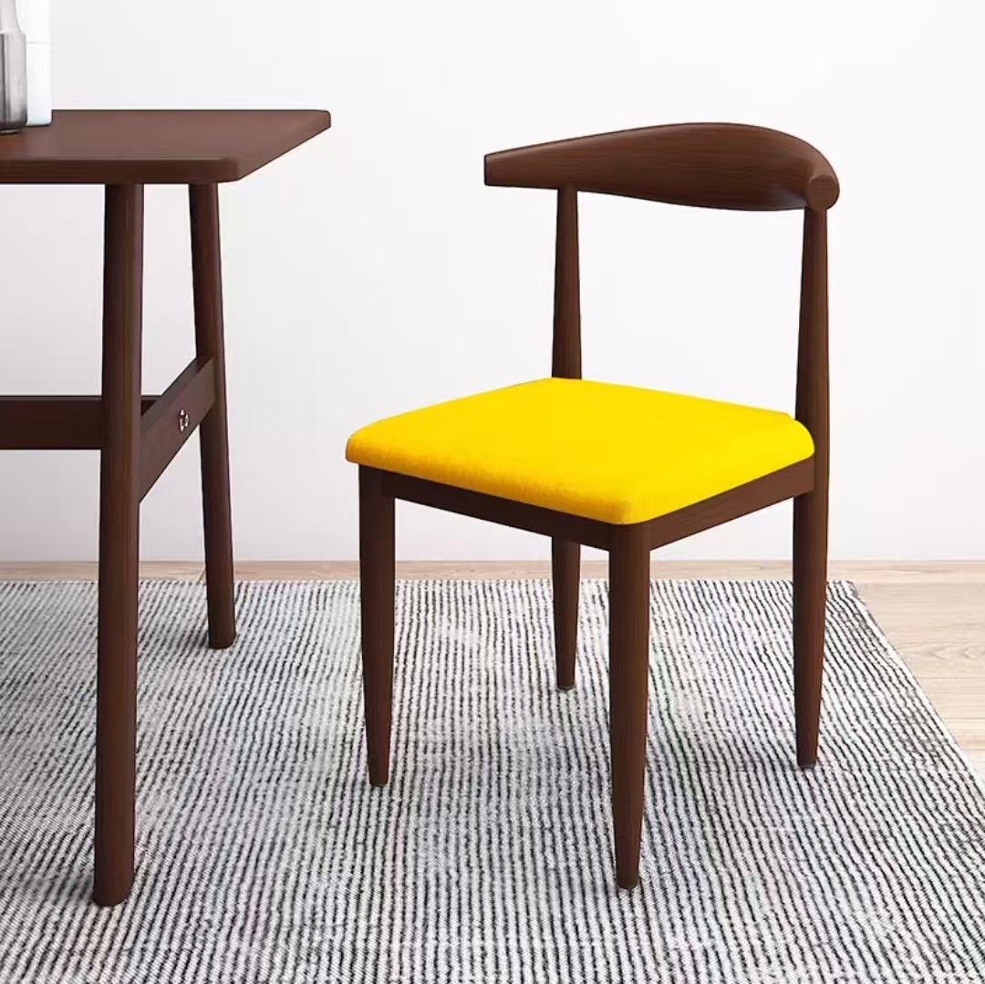 Silla de comedor, taburetes domésticos, mesa de comedor moderna y minimalista, silla de corn de hierro forjado, silla de recepción comercial, silla de oficina