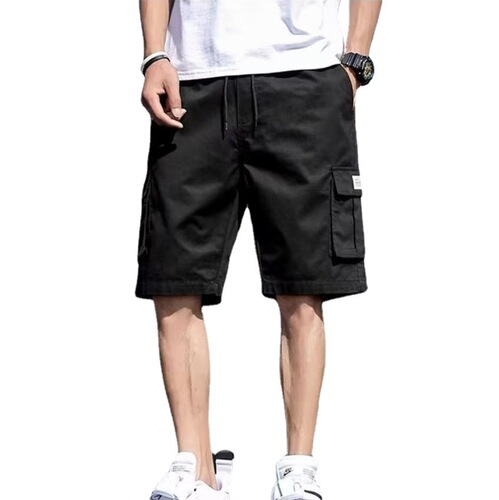 Work pants, men's loose casual pants, Korean trend multi-pocket quarter pants, young and fashionable shorts