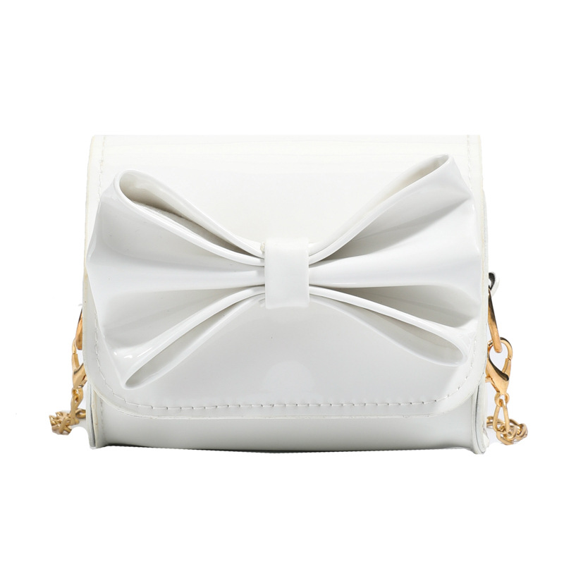Hermosa bolsa de hombro para niñas con arco de arco, mini bolso de esmalte de espejo para padres e hijos, nuevo bolso para niños