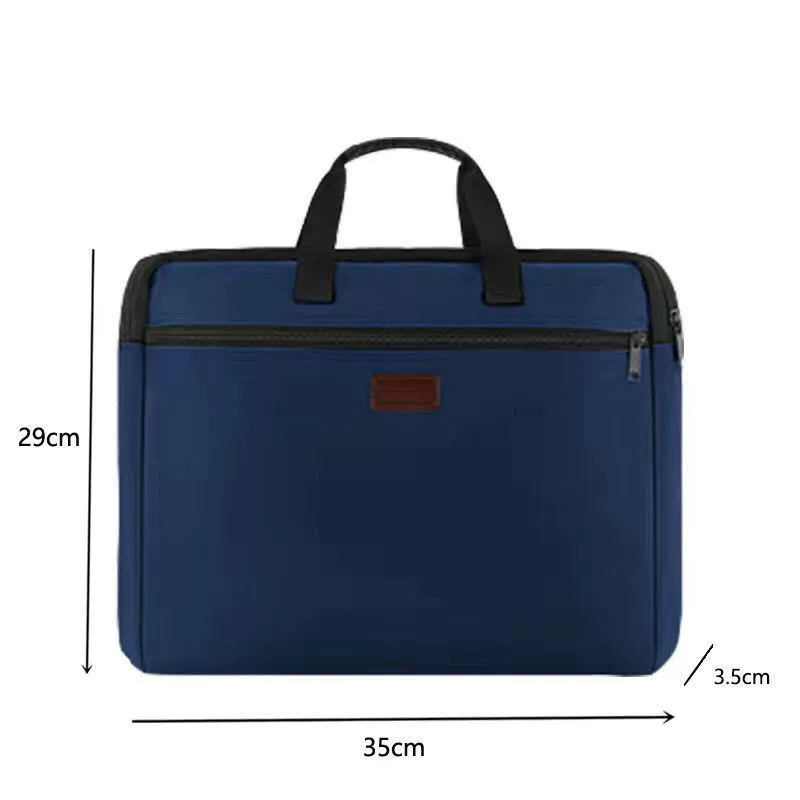 Handheld capacious cloth bag for documents with zipper, files bag for folders