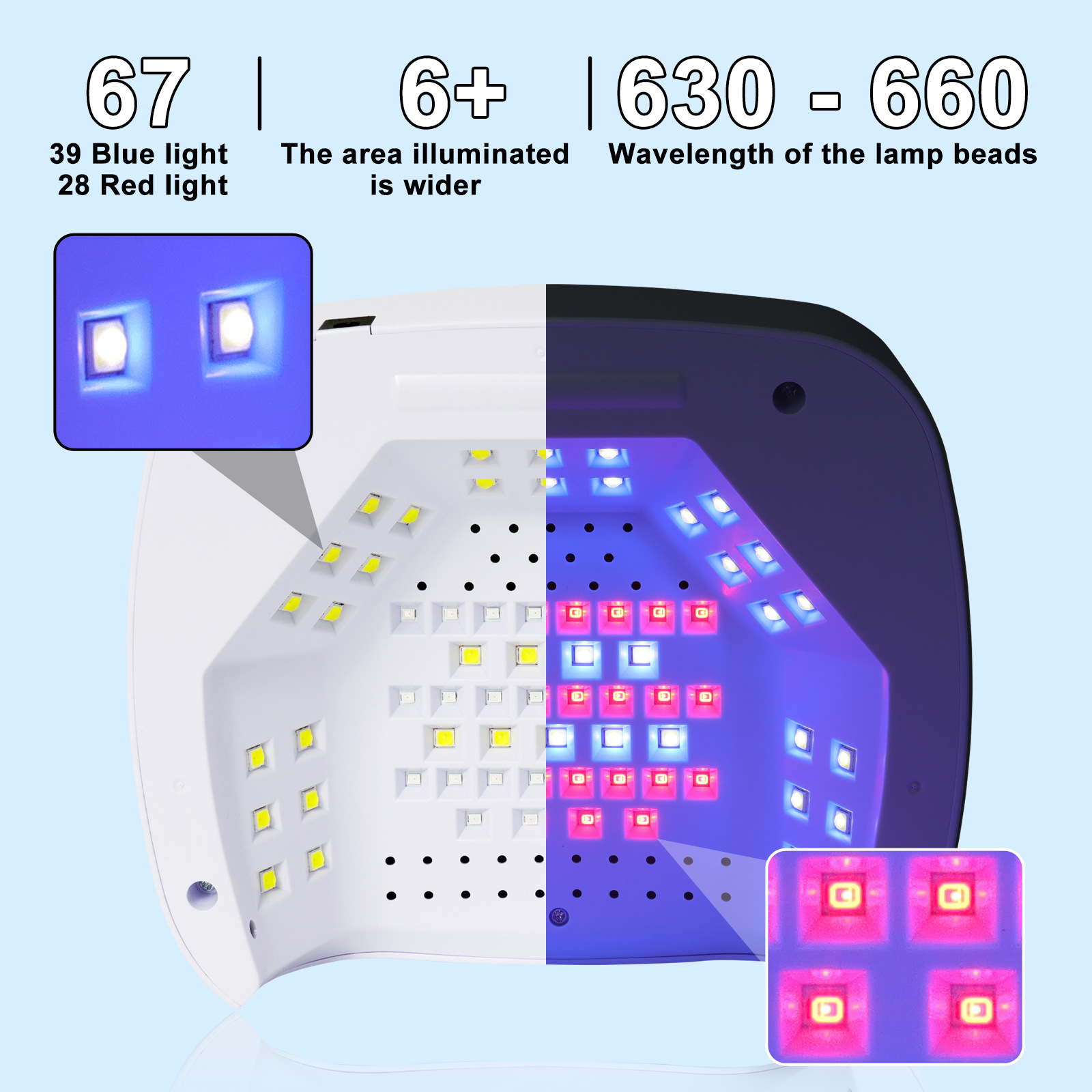 Nueva lámpara de uñas 308W lámpara de parrilla de uñas de alta potencia lámpara de fototerapia UV pegamento de esmalte de uñas de secado rápido máquina de fototerapia de uñas transfronteriza