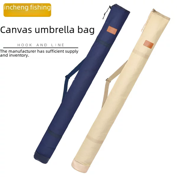 Large Capacity Fishing Canvas Umbrella Bag Foldable Portable Fishing Umbrella Bag Multi-purpose Waterproof Rod Bag Fishing Gear Bag