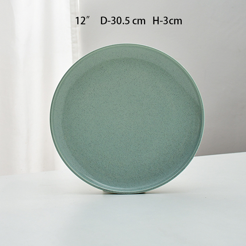 Plato de filete Plato de cerámica de mármol Plato de platos de restaurante Plato de hierba Plato de filete casero Plato de hotel Plato de comida occidental