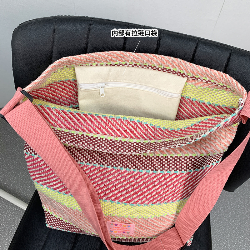 Unisex Medium Polyester Stripe Vintage Style Square Open Tote Bag display picture 3