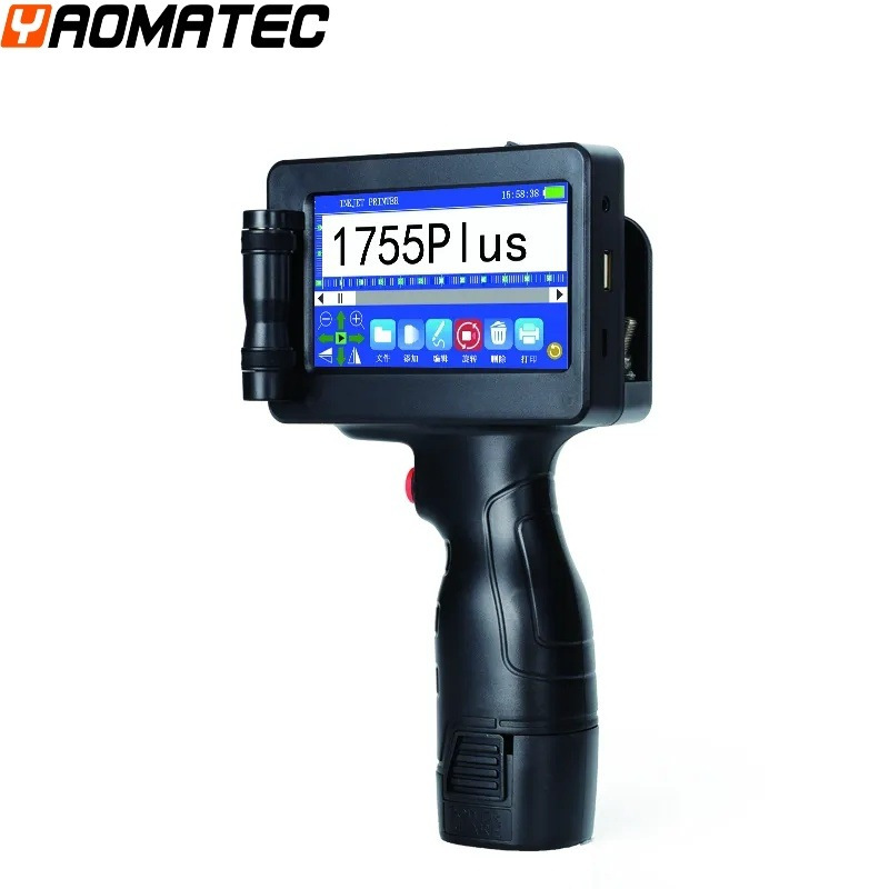 Yaomatec1755 máquina de inyección de código de mano inteligente línea de montaje número de lote de fecha de producción de alimentos máquina de marcado de cartón