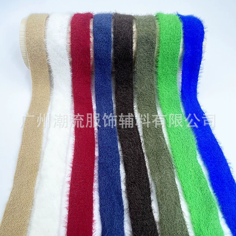 Трансграничные прямые поставки Новые имитационные норковые шерстяные ленты сплошной цвет шерсти кружева DIY аксессуары для волос