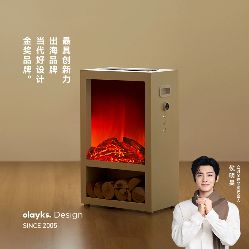 Оригинальный электрический обогреватель Olayks с мгновенным нагревом для домашнего использования, с имитацией пламени и электрическим камином из массива дерева.