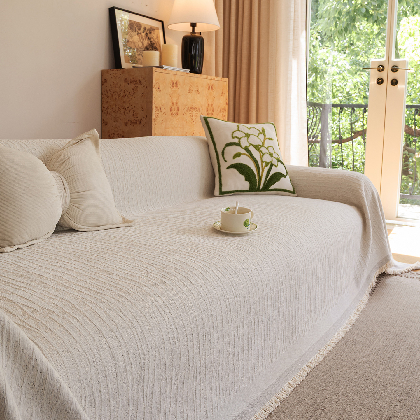 INS Sofa Chenille Wrap Anti-Slip Anti-Cat Scratch Universal Slipcover Full One-Piece Cover Towel High-End Feel_voghion.com
