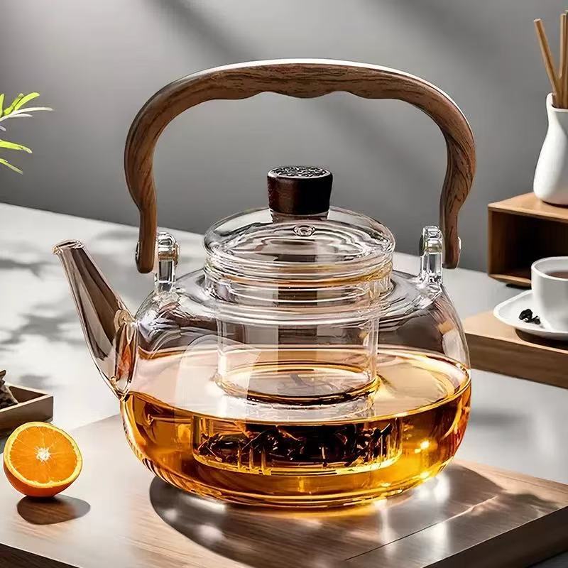 New Thickened High Borosilicate Glass Teapot for Boiling Water and Brewing Tea, Household Teapot with Handle, Heat-Resistant, Suitable for Open Flame New Thickened High Borosilicate Glass Teapot for Boiling Water and Brewing Tea, Household Teapot with Handle, Heat-Resistant, Suitable for Open Flame