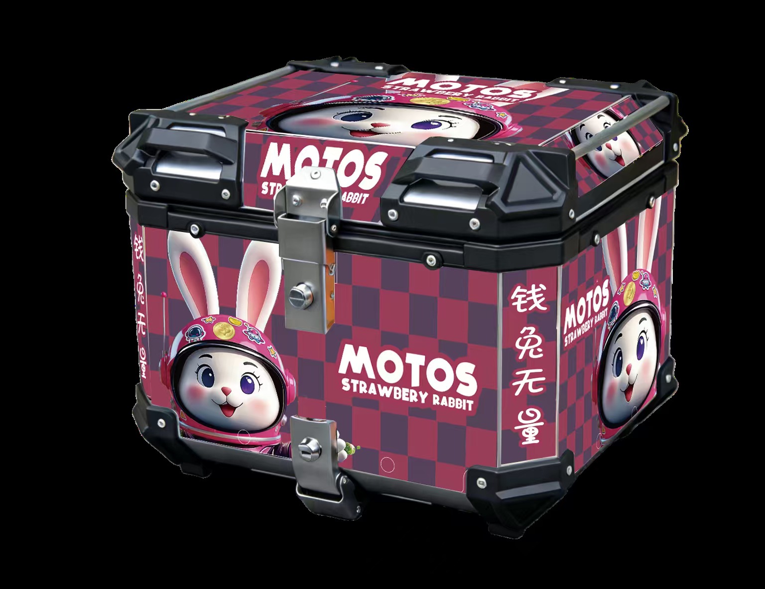 Customized Motorcycle Tail Box, Aluminum Alloy, Large Capacity 36L/45L, Rounded Corners, Retro Style, Universal Quick-Release for Electric Vehicles