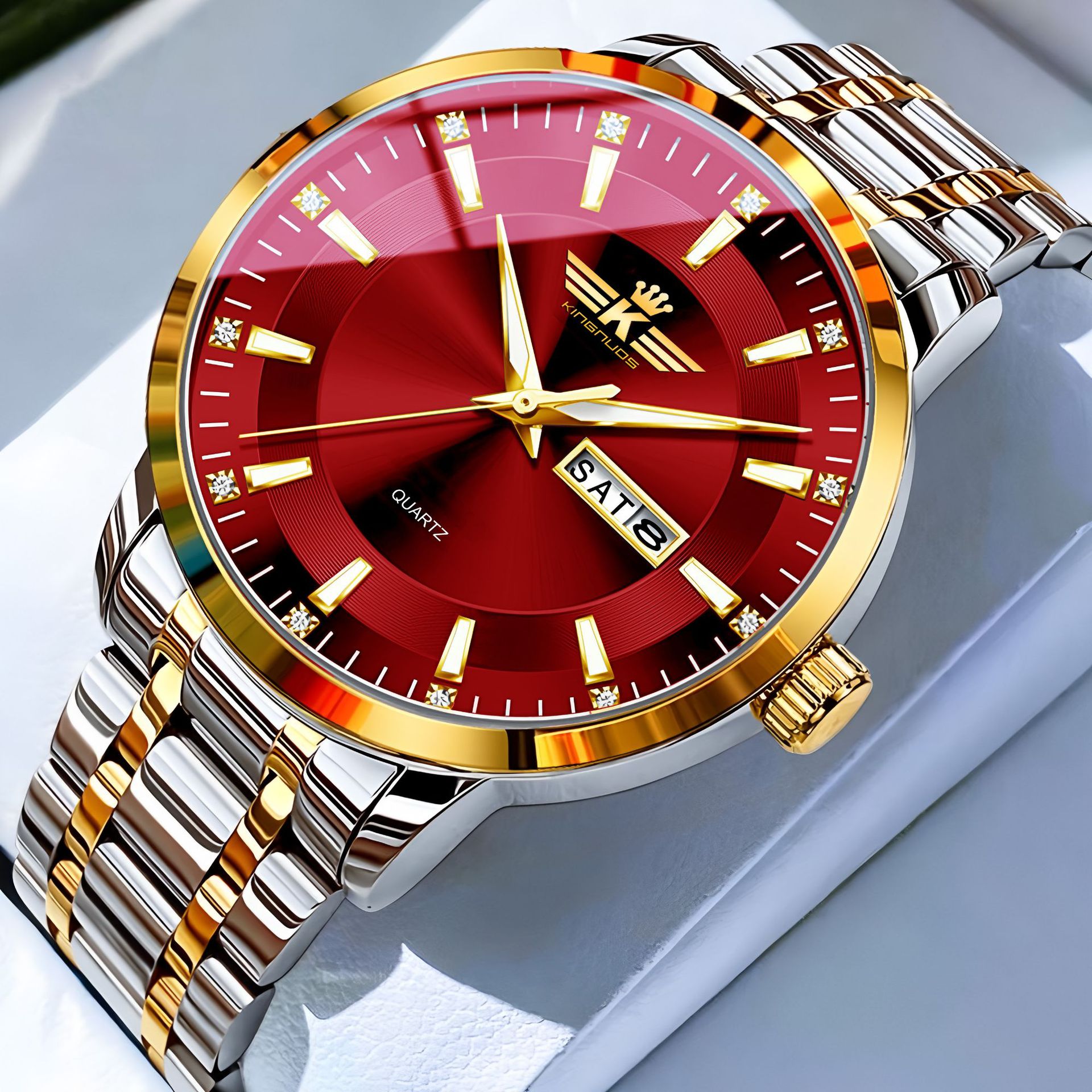 Golden with red face