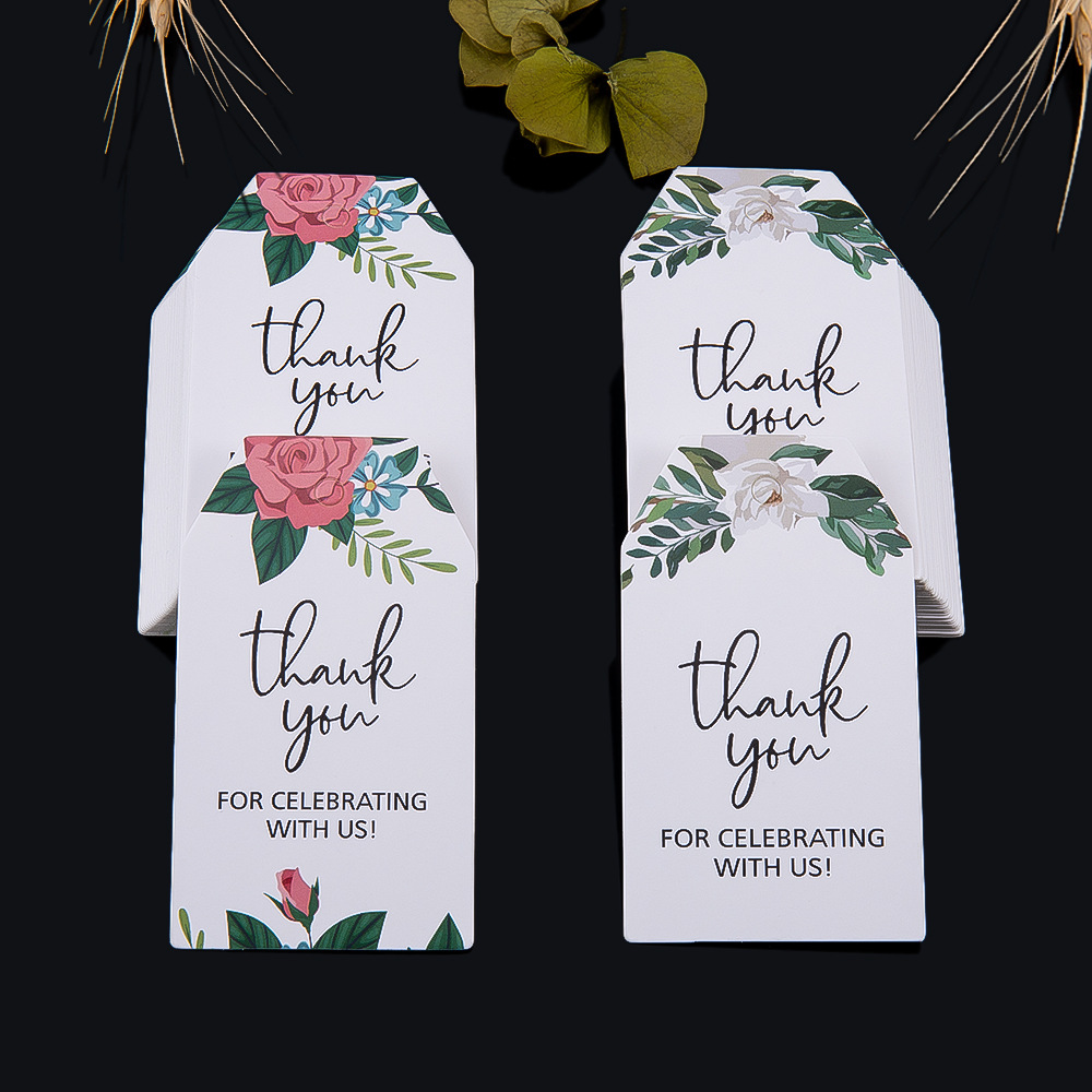 Minimalist Style Hanging Tags, Exquisite Gift Decoration Tags, Floral Pattern, Minimalist Flower Shop Thank You Tags