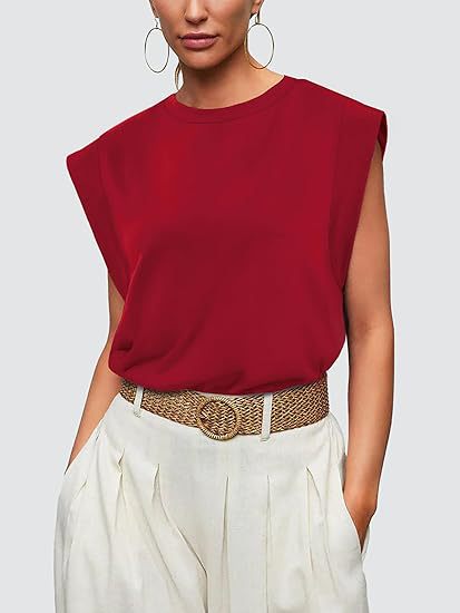 210g Weight Sleeveless Sleeve Length Pullovers Placket Type Raglan Sleeve Sleeve Type Cotton Fabric Type Long Top Length T-shirt Tops Type Holiday, Daily Occasion Round Neck Neckline Loose Fit Type Stripe, Solid Color Pattern Summer, Spring Season Women's Gender Casual Style Wholesale Women's Casual Stripe Solid Color Sleeveless T-Shirts 17