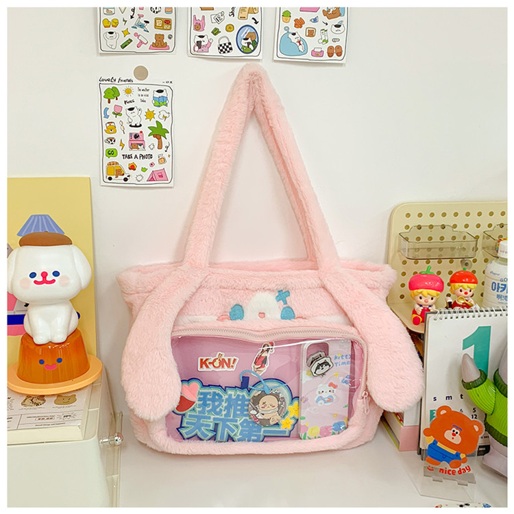 Women's Medium Plush Cat Cute Streetwear Square Zipper Shoulder Bag display picture 36