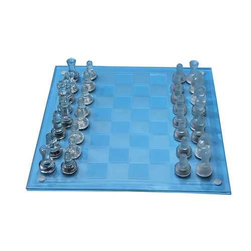Supply 35*35cm frosted glass chess set (glass chess set) glass crystal chess set