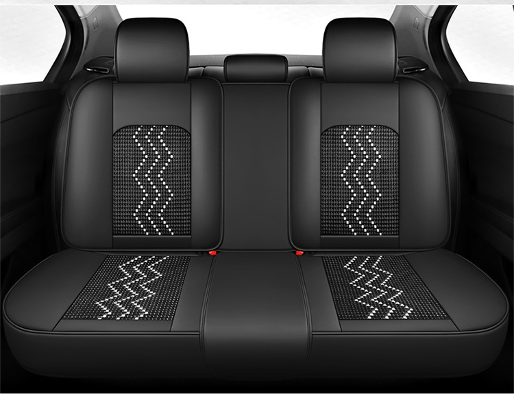 Ice Silk Car Seat Cushion, Light Luxury Full-Cover Nappa Leather Car Seat Cushion, New Model for All Seasons, Five-Seater Universal Car Cushion Cover Wholesale