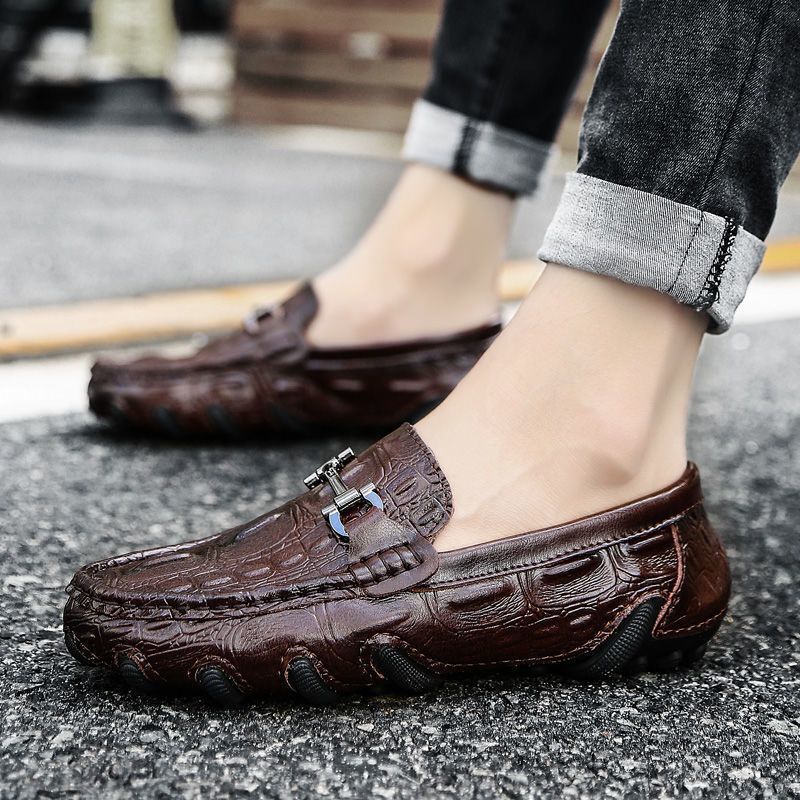 Cross-Border Men's Loafers, New Spring Style, Crocodile Pattern, Soft Sole, Business Men's Shoes, Slip-On, Breathable, Men's Casual Leather Shoes Cross-Border Men's Loafers, New Spring Style, Crocodile Pattern, Soft Sole, Business Men's Shoes, Slip-On, Breathable, Men's Casual Leather Shoes