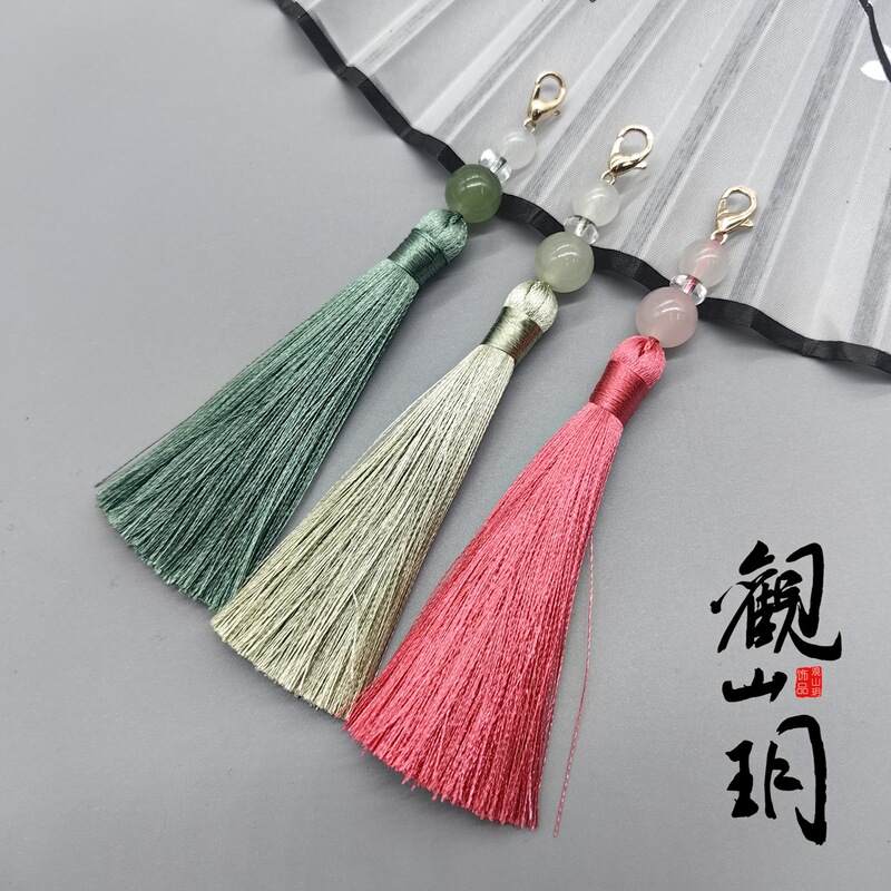 Guanshanyue 8cm Lobster Clasp Polyester Beaded Tassel Children's Clothing Horse-Faced Skirt Han Dynasty Tassel Cheongsam Accessories Placket Guanshanyue 8cm Lobster Clasp Polyester Beaded Tassel Children's Clothing Horse-Faced Skirt Han Dynasty Tassel Cheongsam Accessories Placket