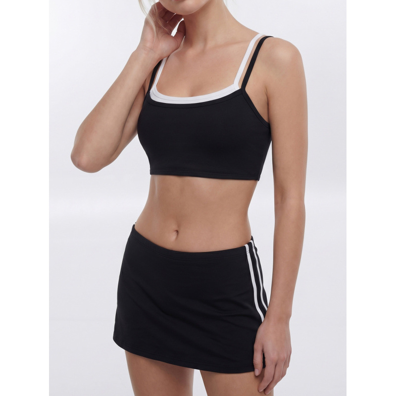 ropa interior deportiva al aire libre ropa de yoga anti-fuerte vestido corto chaleco con cojín de pecho bra de fitness conjunto de pantalones cortos