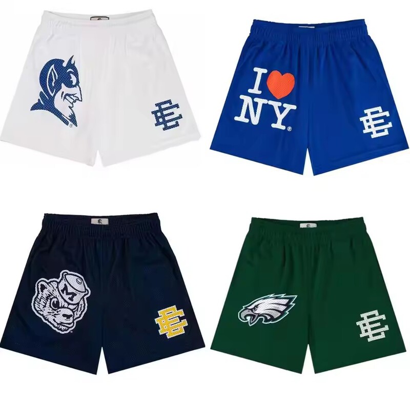 2025 New Summer Eric Emmanuel Ee Basic Mesh Short Classic Printed Sports Shorts Men's Basketball Sports