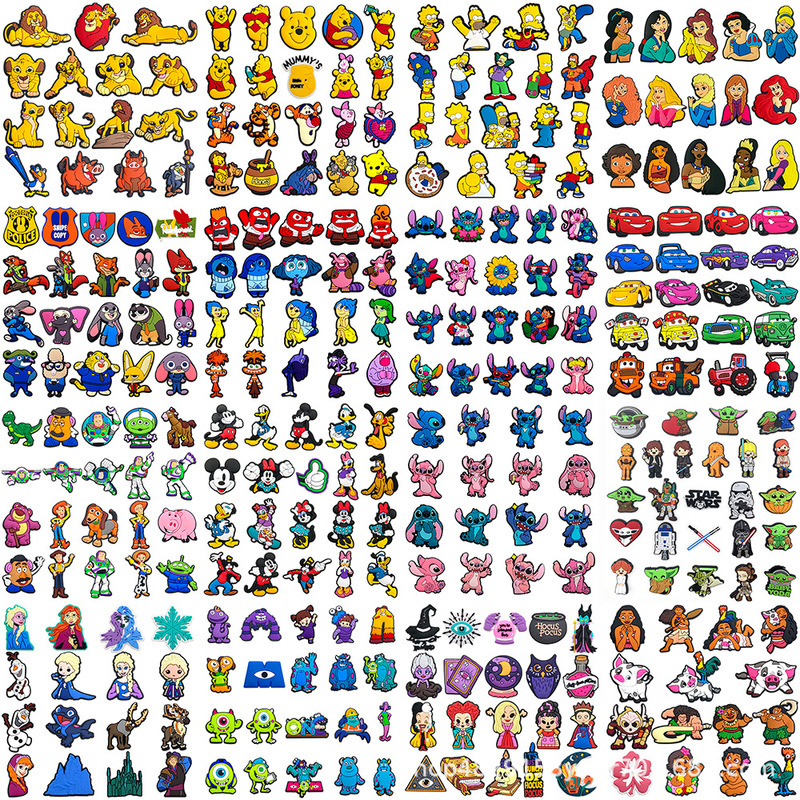 Disney Series Set Collection Croc Shoe Buckle Shoe Flower Pvc Soft Rubber Zhibi Star Cartoon Croc Decoration