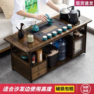 Mobile Home Tea Table Tea Table Living Room Solid Wood Small Tea Car Sofa Side Table Tea Table Tea Set Tea Table Integrated Kettle