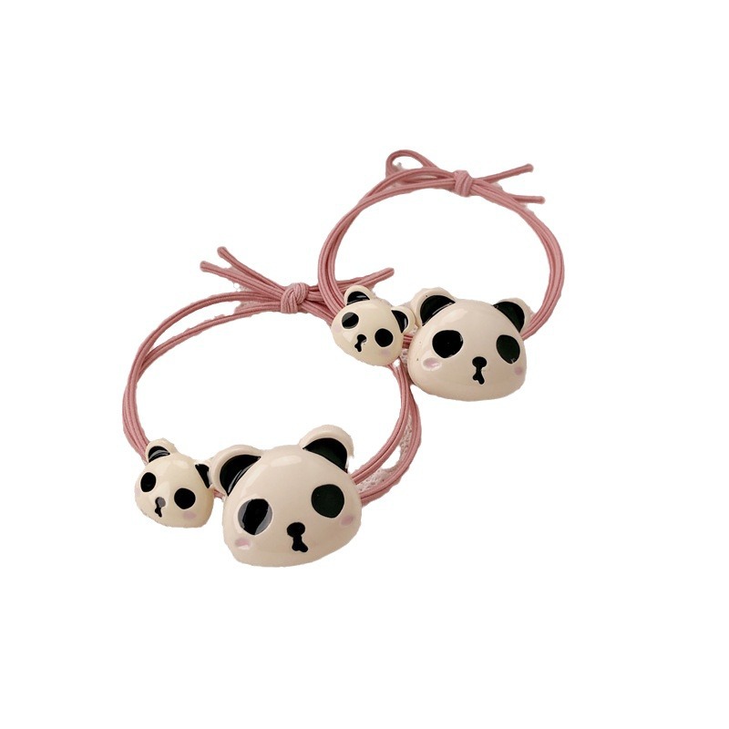 Bonito panda anillo de cabello red temperamento de la niña cuerda de cabello de cola de cabello de goma de alta elasticidad