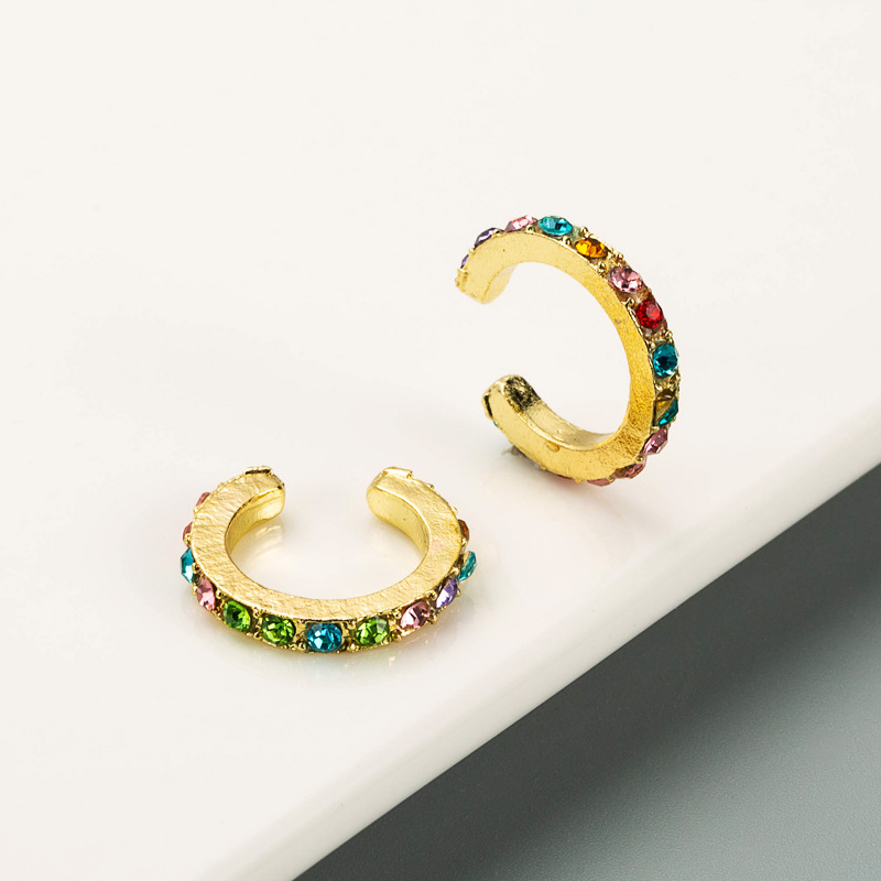 Fashion C Shape Alloy Artificial Gemstones Earrings display picture 8